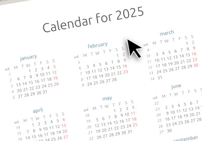 Calendar for 2025