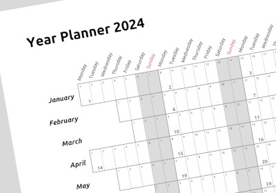 calendario anual - tabla