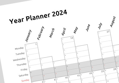 year planner - vertical